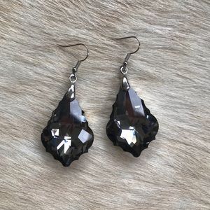 Grey Teardrop Earrings